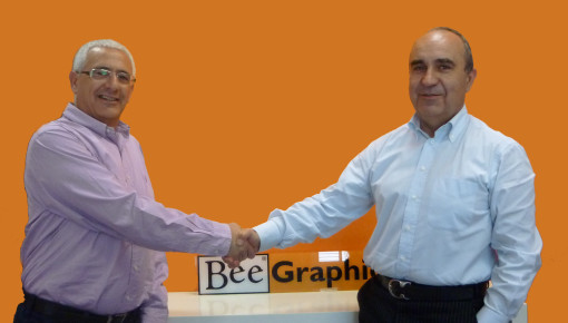 Da sinistra Hezy Rotman, CEO di Digiflex con Goliardo Butti di BeeGraphic.